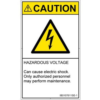 PL警告表示ラベル(ISO/SEMI準拠)│電気的な危険：感電│英語(タテ) SCREENクリエイティブコミュニケーションズ