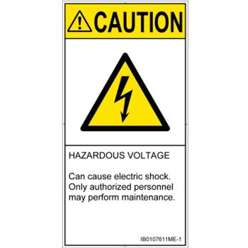 PL警告表示ラベル(ISO/SEMI準拠)│電気的な危険：感電│英語(タテ) SCREENクリエイティブコミュニケーションズ