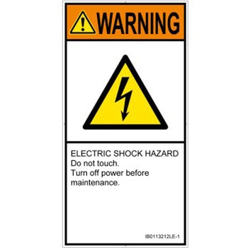 PL警告表示ラベル(ISO/SEMI準拠)│電気的な危険：感電│英語(タテ) SCREENクリエイティブコミュニケーションズ