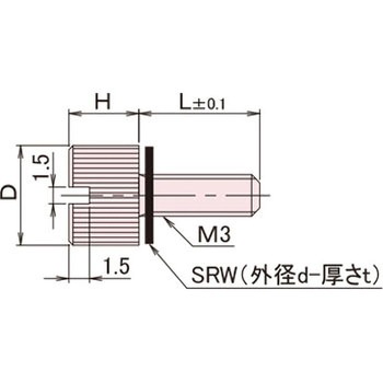 黄銅 ローレットツマミ(スリ割付・ワッシャー組込) / NB-A-SRRoHS2対応品 廣杉計器