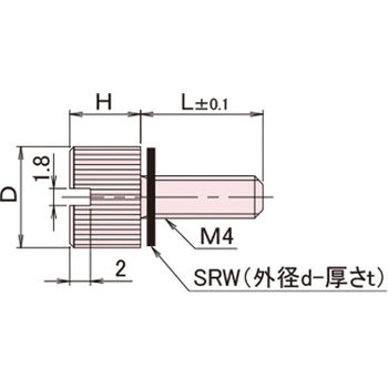 黄銅 ローレットツマミ(スリ割付・ワッシャー組込) / NB-A-SRRoHS2対応品 廣杉計器