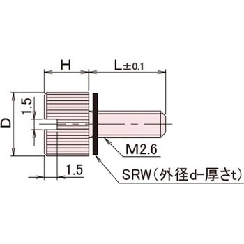 黄銅 ローレットツマミ(スリ割付・ワッシャー組込) / NB-AC-SRRoHS2対応品 廣杉計器