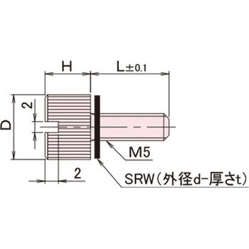 黄銅 ローレットツマミ(スリ割付・ワッシャー組込) / NB-AC-SRRoHS2対応品 廣杉計器