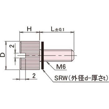黄銅 ローレットツマミ(スリ割付・ワッシャー組込) / NB-AC-SRRoHS2対応品 廣杉計器