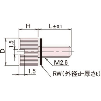 黄銅 ローレットツマミ(スリ割付・ワッシャー組込) / NB-AC-RRoHS2対応品 廣杉計器