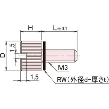 黄銅 ローレットツマミ(スリ割付・ワッシャー組込) / NB-AC-RRoHS2対応品 廣杉計器