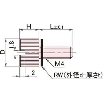 黄銅 ローレットツマミ(スリ割付・ワッシャー組込) / NB-AC-RRoHS2対応品 廣杉計器