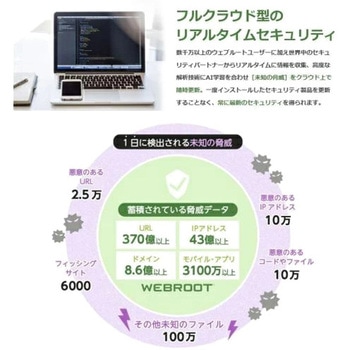 WEBROOT SecureAnywhereアンチウィルス2年1台版 WEBROOT