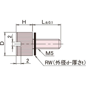 黄銅 ローレットツマミ(スリ割付・ワッシャー組込) / NB-AC-RRoHS2対応品 廣杉計器