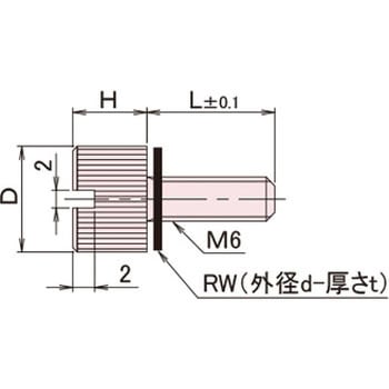 黄銅 ローレットツマミ(スリ割付・ワッシャー組込) / NB-AC-RRoHS2対応品 廣杉計器
