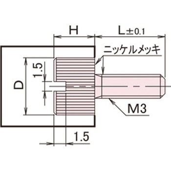 黄銅 ローレットツマミ(スリ割付) / NB-ABRoHS2対応品 廣杉計器