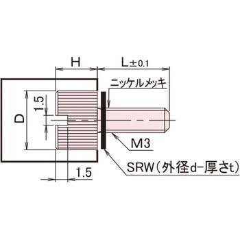 黄銅 ローレットツマミ(スリ割付・ワッシャー組込) / NB-AB-SRRoHS2対応品 廣杉計器