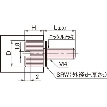 NB-410RAB-SR 黄銅 ローレットツマミ(スリ割付・ワッシャー組込) / NB