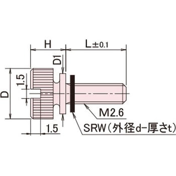 黄銅 ローレットツマミ(スリ割ツバ付・ワッシャー組込) / NB-B-SRRoHS2対応品 廣杉計器
