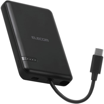 モバイルバッテリー 5000mAh 小型 USB-Cケーブル一体型 機内持ち込み可 【Type-C端子搭載機器対応】 エレコム