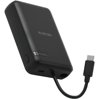 モバイルバッテリー 大容量 10000mAh USB-Cケーブル一体型 機内持ち込み可 【Type-C端子搭載機器対応】 エレコム