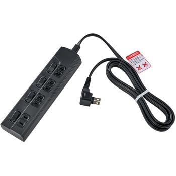 ランプレススイッチ付タップ 省エネ仕様の光らない個別スイッチ トラッキング火災に強い ユリア樹脂 スッキリ配線L型プラグ 断線に強い保護被ふく - ELPA