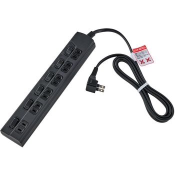 ランプレススイッチ付タップ 省エネ仕様の光らない個別スイッチ トラッキング火災に強い ユリア樹脂 スッキリ配線L型プラグ 断線に強い保護被ふく ELPA
