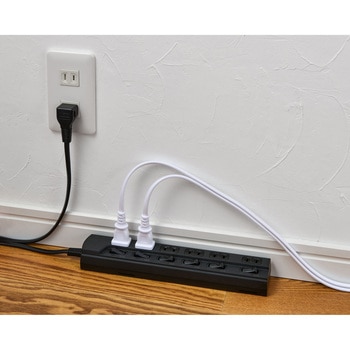 ランプレススイッチ付タップ 省エネ仕様の光らない個別スイッチ トラッキング火災に強い ユリア樹脂 スッキリ配線L型プラグ 断線に強い保護被ふく ELPA