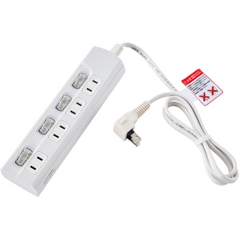 LEDスイッチ付タップ LEDランプ仕様 個別スイッチ トラッキング火災 ユリア樹脂採用 スッキリ配線L型プラグ 断線に強い保護被ふく ELPA