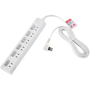 LEDスイッチ付タップ LEDランプ仕様 個別スイッチ トラッキング火災 ユリア樹脂採用 スッキリ配線L型プラグ 断線に強い保護被ふく ELPA