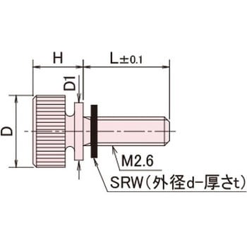 黄銅 ローレットツマミ(ツバ付・ワッシャー組込) / NB-CC-SRRoHS2対応品 廣杉計器