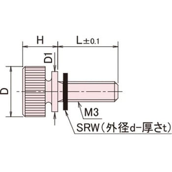 黄銅 ローレットツマミ(ツバ付・ワッシャー組込) / NB-CC-SRRoHS2対応品 廣杉計器