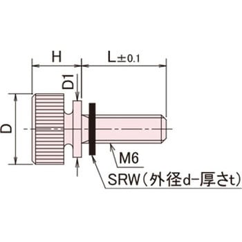 黄銅 ローレットツマミ(ツバ付・ワッシャー組込) / NB-CC-SRRoHS2対応品 廣杉計器