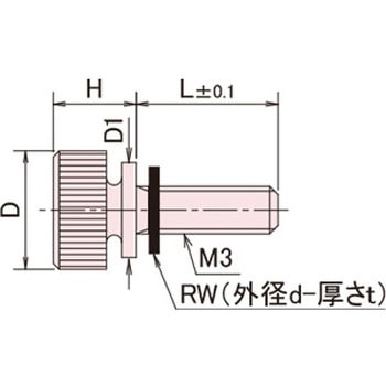 黄銅 ローレットツマミ(ツバ付・ワッシャー組込) / NB-CC-RRoHS2対応品 廣杉計器