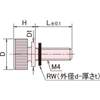 黄銅 ローレットツマミ(ツバ付・ワッシャー組込) / NB-CC-RRoHS2対応品 廣杉計器