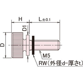 黄銅 ローレットツマミ(ツバ付・ワッシャー組込) / NB-CC-RRoHS2対応品 廣杉計器