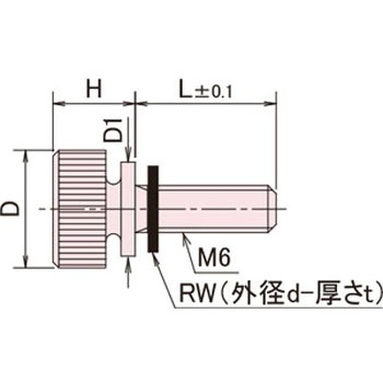 黄銅 ローレットツマミ(ツバ付・ワッシャー組込) / NB-CC-RRoHS2対応品 廣杉計器