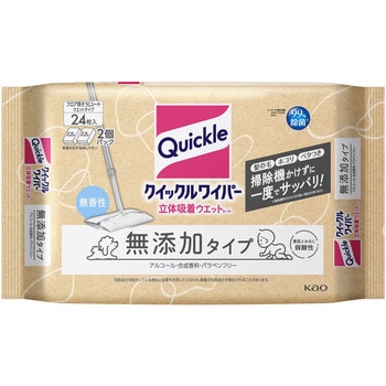 クイックルワイパー 立体吸着ウエットシート 無添加タイプ  24枚入 花王