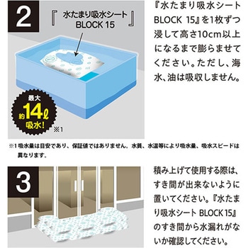 防災人 水たまり吸水シート BLOCK15 吸水量約14L 日本製 第一衛材