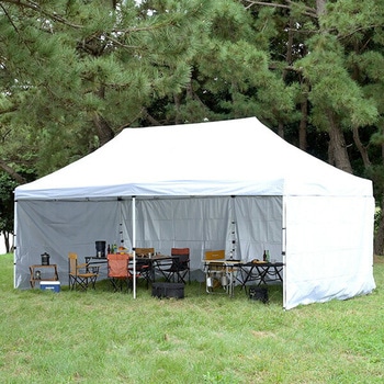 ワンタッチタープテント 3×6m サイドシート4枚付き YAMAZEN(山善)