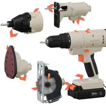 【本格DIYに!】【USB-C充電】マルチギア 5点セット 18V - アイリスオーヤマ