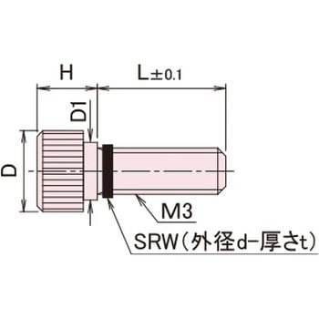 黄銅 ローレットツマミ(段付・ワッシャー組込) / NB-D-SRRoHS2対応品 廣杉計器