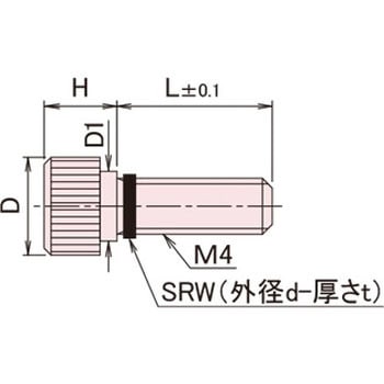 黄銅 ローレットツマミ(段付・ワッシャー組込) / NB-D-SRRoHS2対応品 廣杉計器