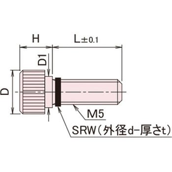 黄銅 ローレットツマミ(段付・ワッシャー組込) / NB-D-SRRoHS2対応品 廣杉計器