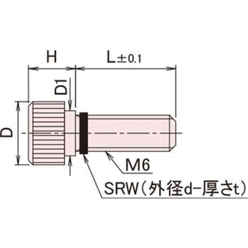黄銅 ローレットツマミ(段付・ワッシャー組込) / NB-D-SRRoHS2対応品 廣杉計器