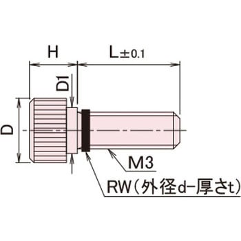 黄銅 ローレットツマミ(段付・ワッシャー組込) / NB-D-RRoHS2対応品 廣杉計器