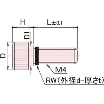 黄銅 ローレットツマミ(段付・ワッシャー組込) / NB-D-RRoHS2対応品 廣杉計器