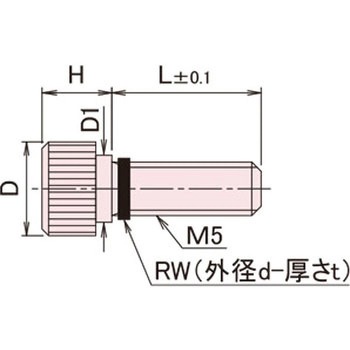 黄銅 ローレットツマミ(段付・ワッシャー組込) / NB-D-RRoHS2対応品 廣杉計器