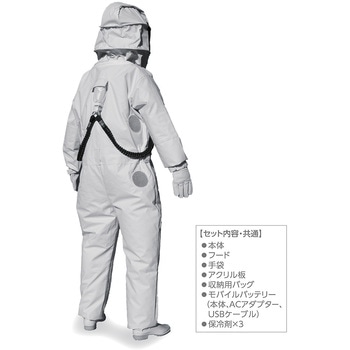 冷却ファン付き蜂防護服(手袋セット) フルハーネス対応タイプ 日本緑十字社