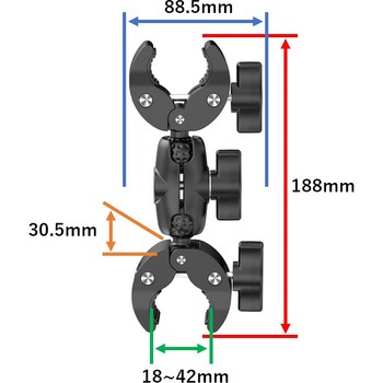 ラムマウントセット ダブルクランプベース ソケットアーム60mm bitstrong