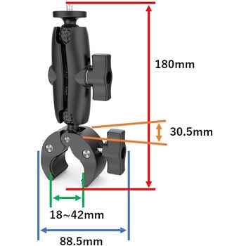 ラムマウントセット カメラアダプター クランプベース ソケットアーム90mm bitstrong
