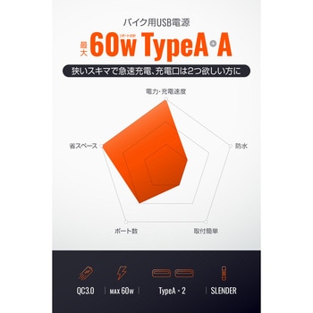 USB電源SLIM QC 2ポート DAYTONA(デイトナ)