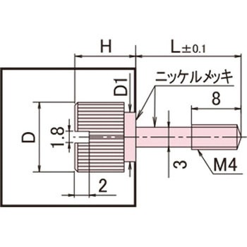 黄銅 ローレットツマミ(スリ割段付胴細) / NB-FBRoHS2対応品 廣杉計器