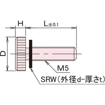 黄銅 ローレットツマミ(低頭・ワッシャー組込) / NB-G-SRRoHS2対応品 廣杉計器