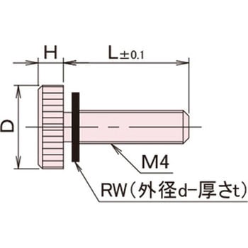 黄銅 ローレットツマミ(低頭・ワッシャー組込) / NB-G-RRoHS2対応品 廣杉計器